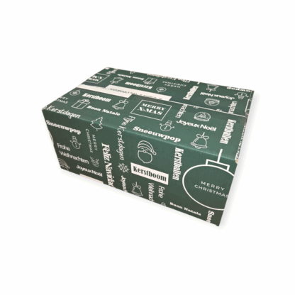 Kerstdoos tekst groen | 350 x 230 x 150 mm