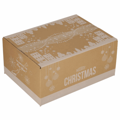Kerstdoos dorp bruin-wit | 490 x 390 x 175 mm - Image 2