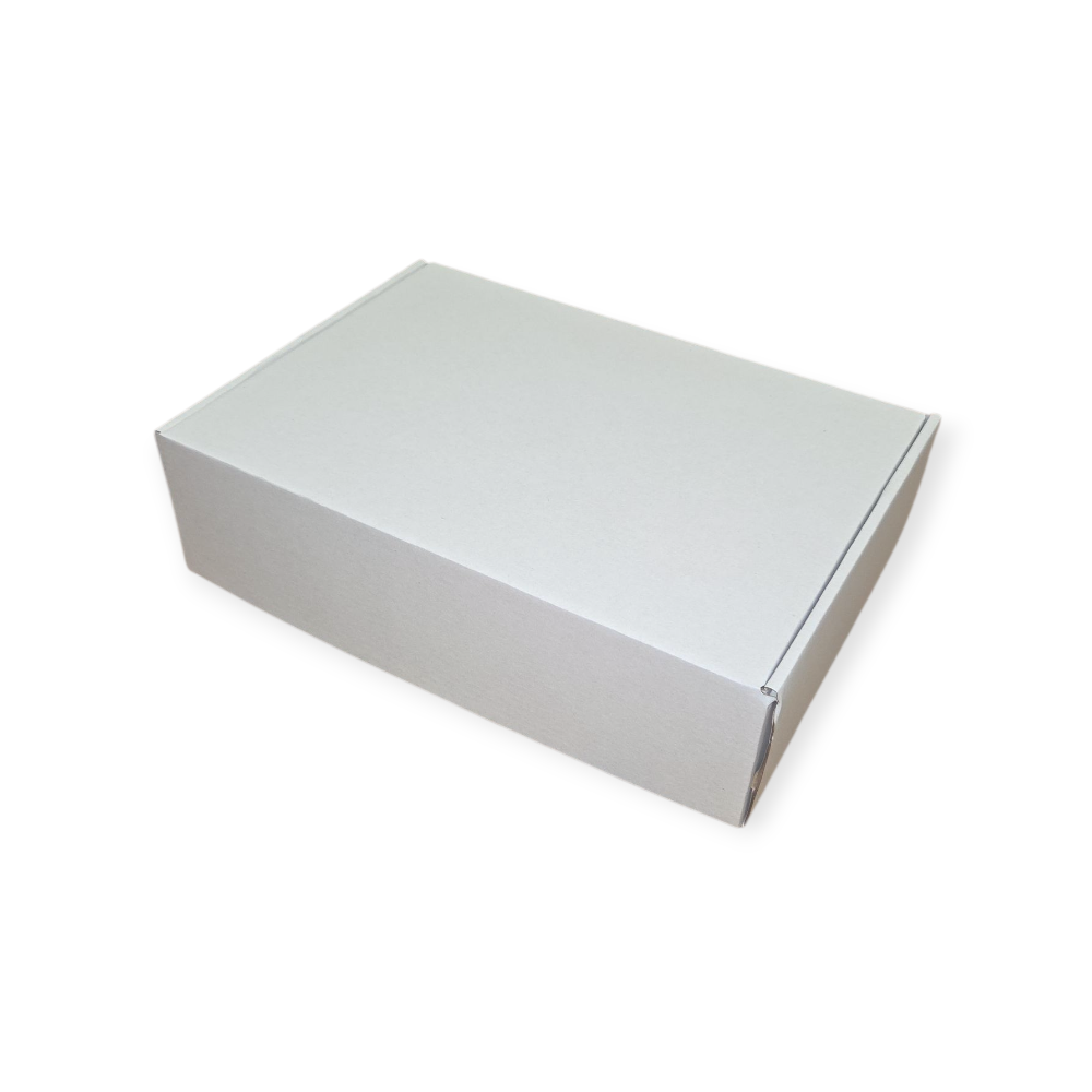 Postdoos enkele golf (E) wit-wit | 305 x 220 x 85 mm