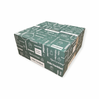 Kerstdoos tekst groen-wit | 440 x 440 x 200 mm