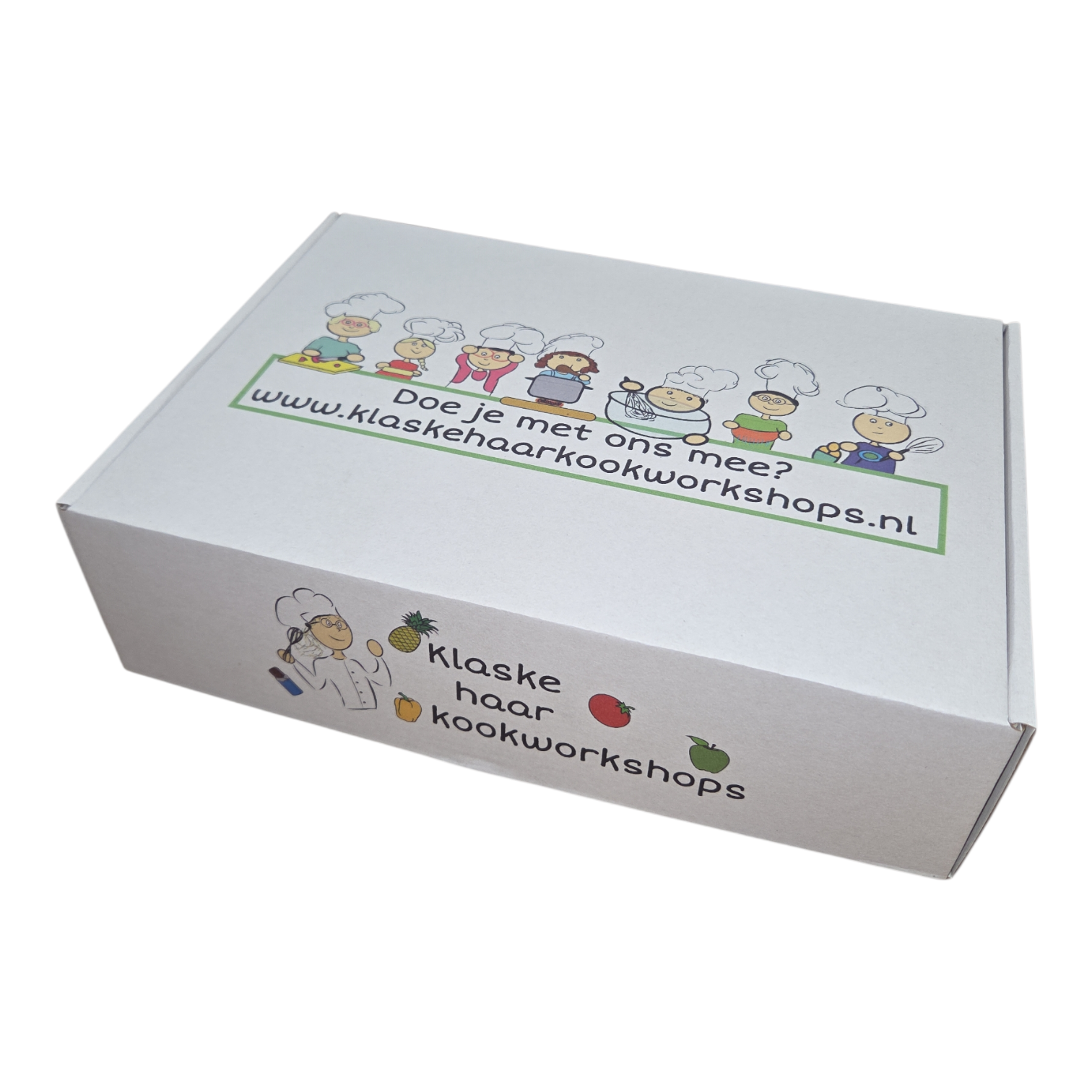 Bedrukte witte postdoos