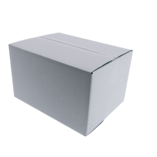 Kartonnen doos dubbele golf (CB) wit | 386 x 284 x 222 mm