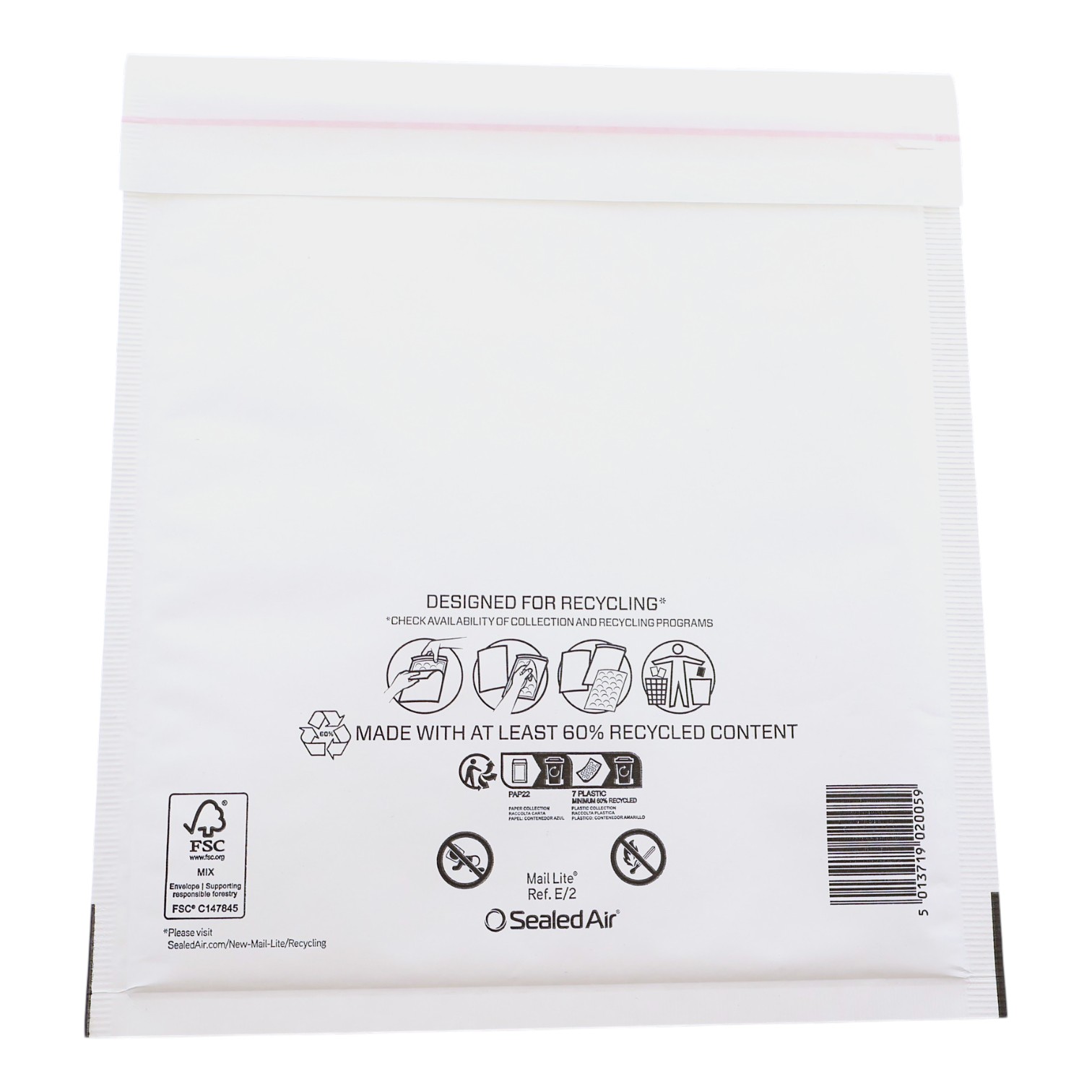 Bubbel envelop wit D | 180 x 260 mm