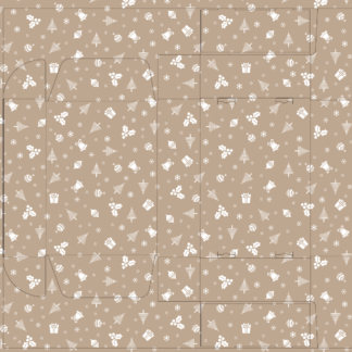 Kerstpostdoos icons bruin-wit | 305 x 220 x 85 mm