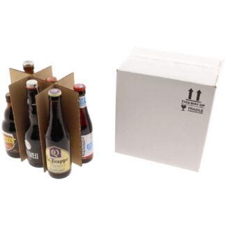 Verzenddoos 6 bierfles + interieur dubbele golf (CB) wit | 216 x 144 x 230 mm
